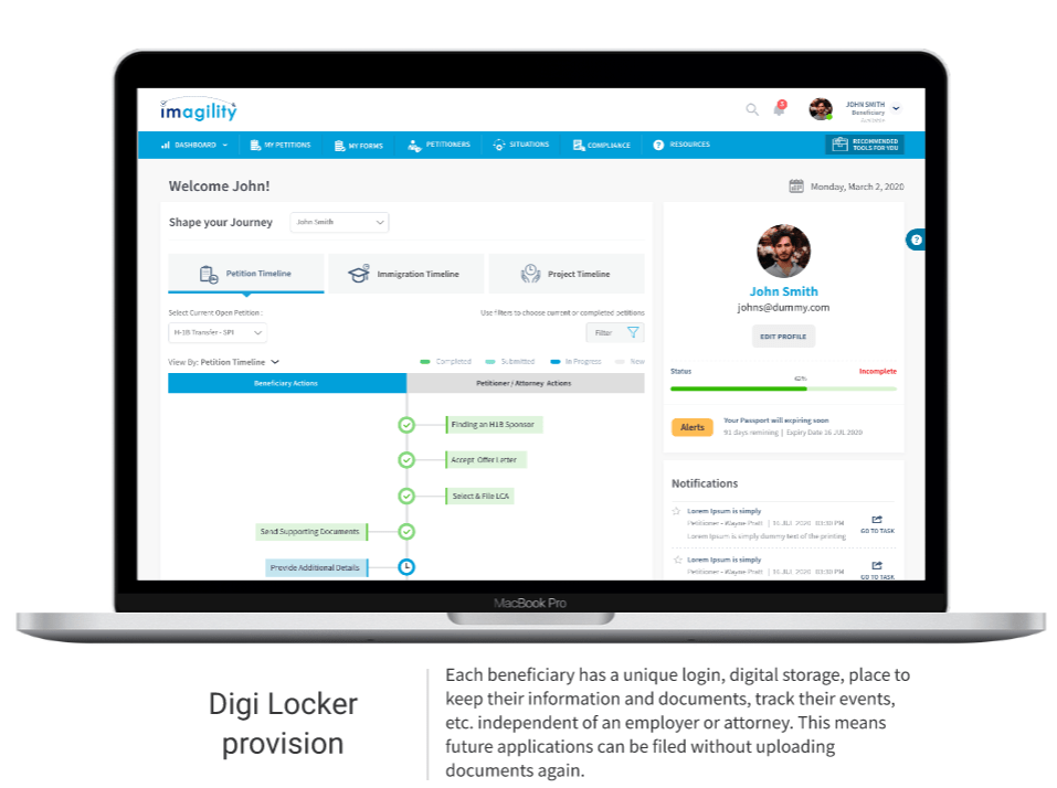 Imagility immigration software